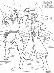 coloriage Kristoff retient hans